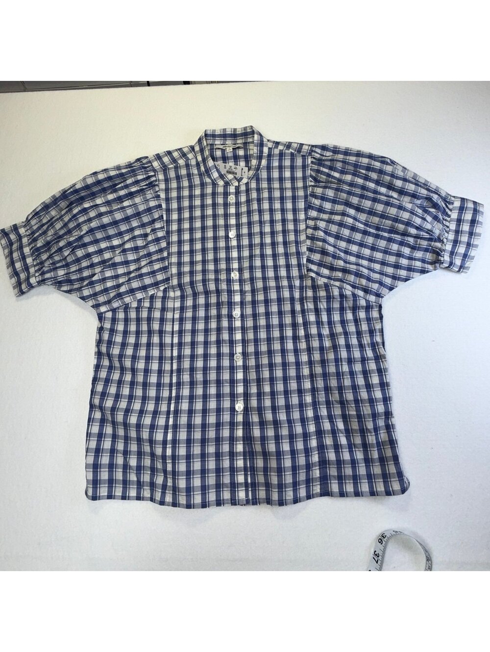 Madewell Plaid Puff Sleeve Button‎ Front Cotton Blouse Women’s Size 0 NWT